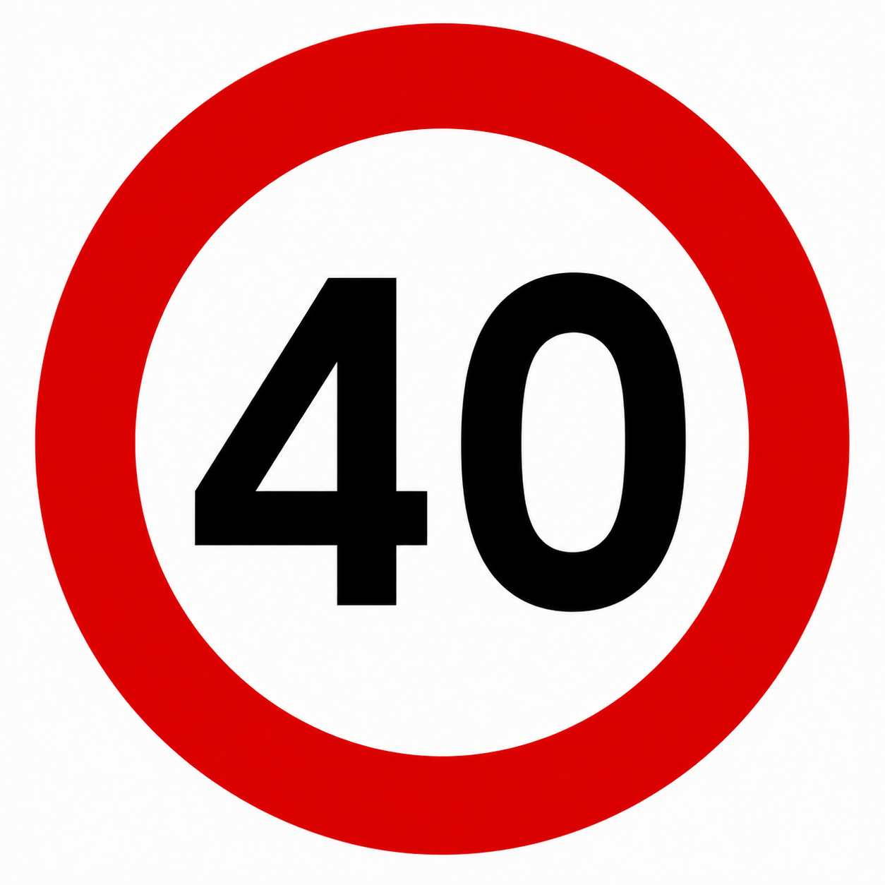 لوحات المنع: تحديد السرعة في 40 كلم/س (sign-mpcibkor)
