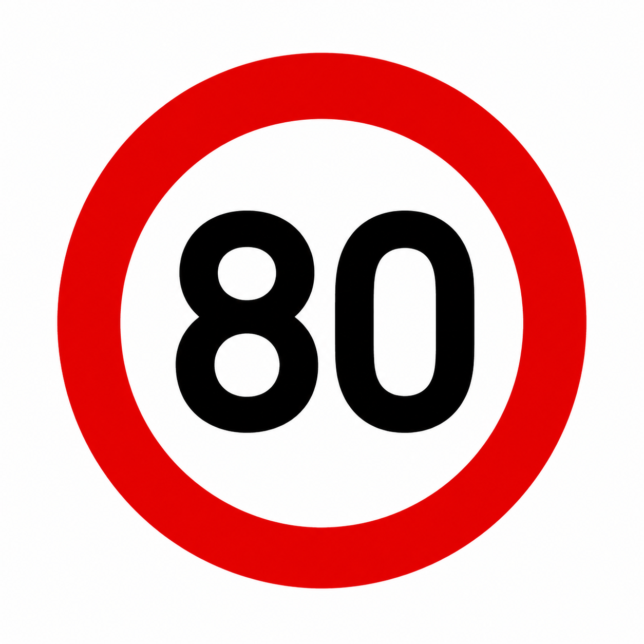 لوحات المنع: تحديد السرعة في 80 كلم/س (sign-mpchv981)